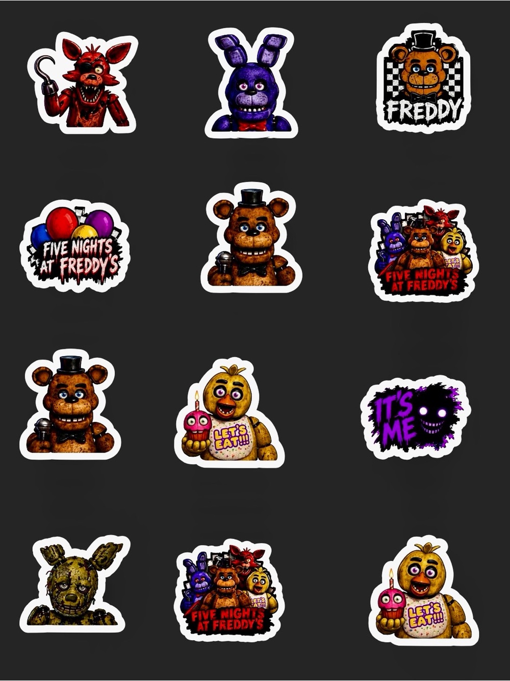 Fnaf Colorful Character cupcake toppers